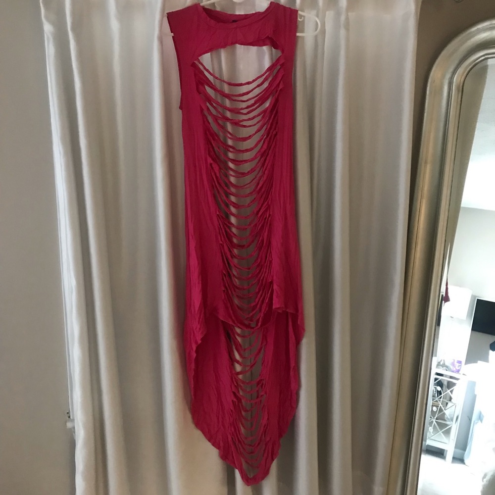 Pink bathing suit cover up